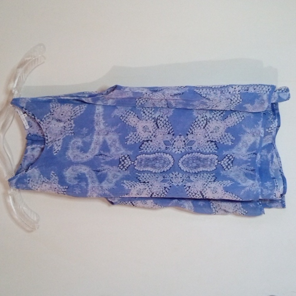 Violet & Claire sheer sleeveless pintuck trapeze blouse